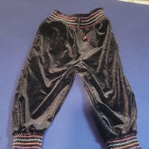 Peek Black Velvet Pants with Colorful Trim Gently Used Size 2T